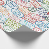 旅行パスポート切手ギフト包装紙 ラッピングペーパー (角)