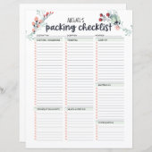旅行パッキングリストフローラ (正面/裏面)