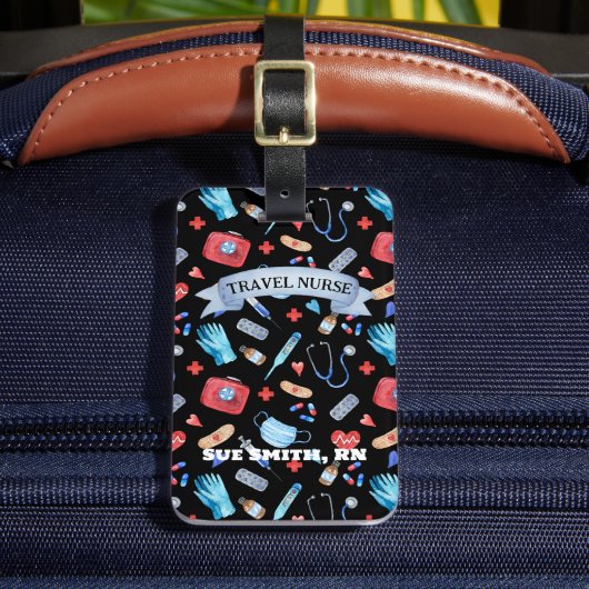 旅行パーソナライズされたナースギフト作業荷物タグ ラゲッジタグ (正面インサイチュ2)