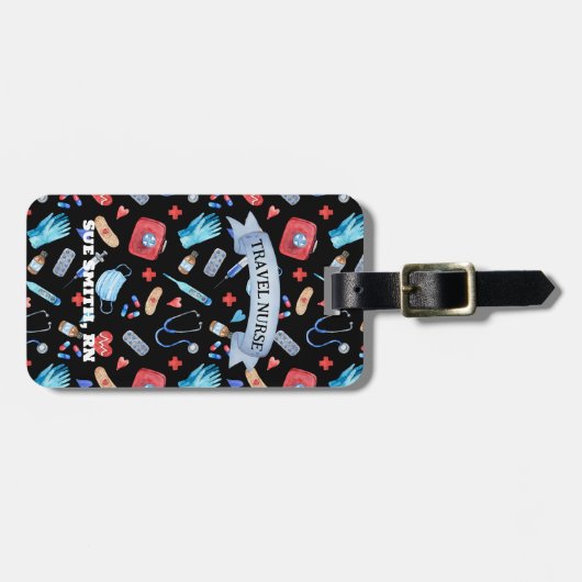 旅行パーソナライズされたナースギフト作業荷物タグ ラゲッジタグ (正面横)