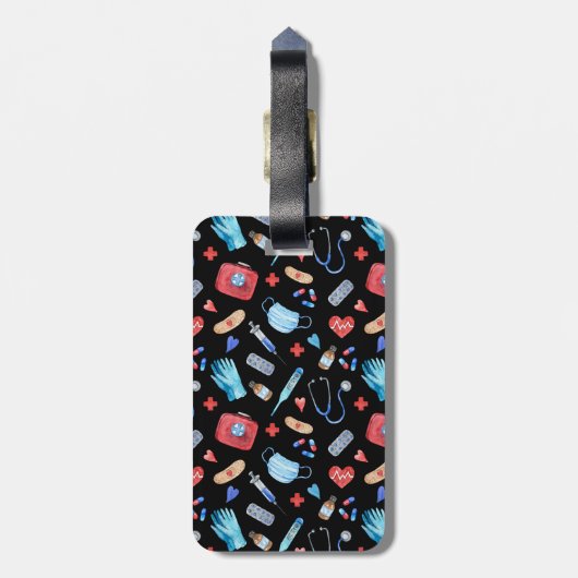 旅行パーソナライズされたナースギフト作業荷物タグ ラゲッジタグ (裏面縦)