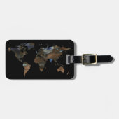 旅行パーソナライズされた世界地図 ラゲッジタグ (正面横)