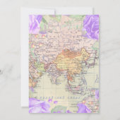 旅行パープルフローラブライダルシャワー招待 招待状 (裏面)