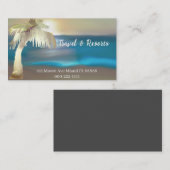 旅行パームツリーライトゴールデンビジネスカード 名刺 (正面/裏面)