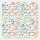 旅行ビザの切手 スクエアシール (正面)