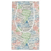 旅行ビザの切手 スモールペーパーバッグ (正面)