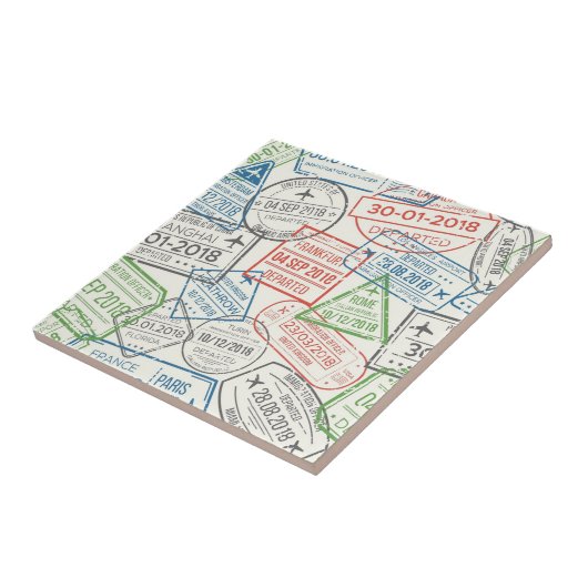 旅行ビザ切手 タイル (側面)