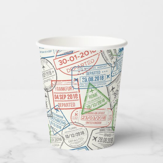 旅行ビザ切手 紙コップ (裏面)