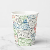 旅行ビザ切手 紙コップ (左)