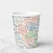 旅行ビザ切手 紙コップ (正面)