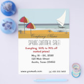 旅行ビーチ海サマーセイルボート チラシ (シングル)