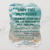旅行ビーチ目的地の結婚ヒトデ 招待状 (正面/裏面)