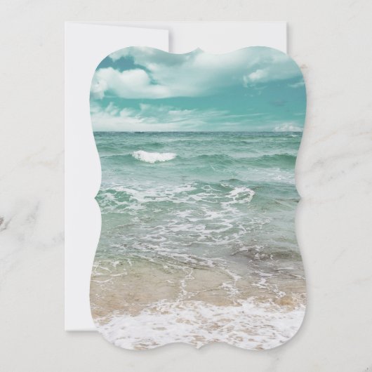 旅行ビーチ目的地の結婚ヒトデ 招待状 (裏面)