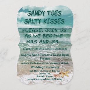 旅行ビーチ目的地の結婚ヒトデ 招待状