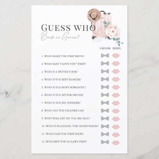 旅行ピンクのスーツケースブライダルシャワー誰を推測 (正面)