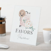 旅行ピンクスーツケースブライダルシャワーの好意 台座サイン (インサイチュ)