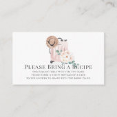 旅行ピンクスーツケースブライダルシャワーレシピ要求 エンクロージャーカード (正面)