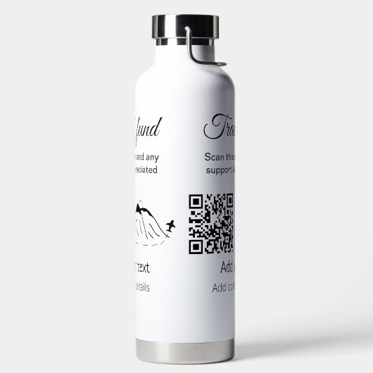 旅行ファンド休暇ハネムーン寄付の名前を追加 ウォーターボトル (左面)