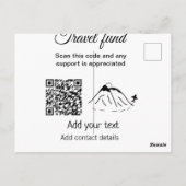 旅行ファンド休暇ハネムーン寄付の名前を追加 ポストカード (裏面)