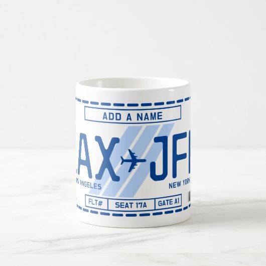 旅行ファン用のパーソナル化可能な搭乗パスマグカップ コーヒーマグカップ (中央)