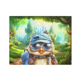 旅行フクロウ メタルプリント