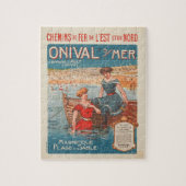 旅行フランスのポスター海辺セーラーレディースパズル ジグソーパズル (縦)