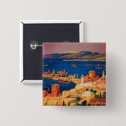 旅行フランスのポスター、シリアでのツーリング 缶バッジ (正面&裏面)