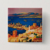 旅行フランスのポスター、シリアでのツーリング 缶バッジ (正面)