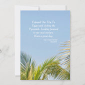 旅行フレンドビーチヤシの木パーソナライズ サンキューカード (裏面)