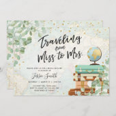 旅行フ恋しく思ロムトゥミセス・グリーンリーブライダルシャワー 招待状 (正面/裏面)