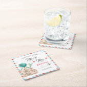 旅行フ恋しく思ロムトラベルブライダルシャワー スクエアペーパーコースター (インサイチュ)