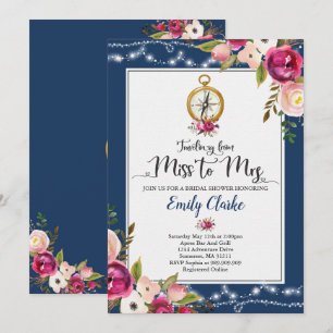 旅行フ恋しく思ロームトゥミセスブライダルシャワー招待状 招待状