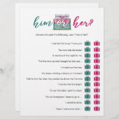 旅行ブライダルシャワーゲーム//ピンクティール（緑がかった色）彼または彼女 (正面/裏面)