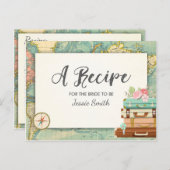 旅行ブライダルシャワーレシピ恋しく思カードへミセス ポストカード (正面/裏面)