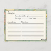 旅行ブライダルシャワーレシピ恋しく思カードへミセス ポストカード (裏面)