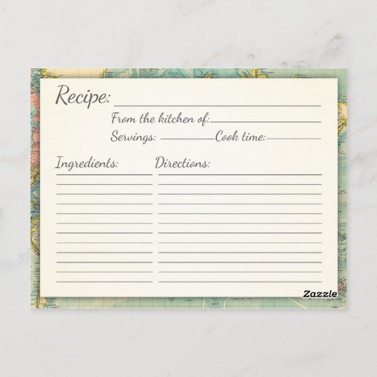 旅行ブライダルシャワーレシピ恋しく思カードへミセス ポストカード (裏面)