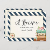 旅行ブライダルシャワーレシピ恋しく思カードへミセス ポストカード (正面/裏面)