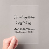 旅行ブライダルシャワー名恋しく思の追加日付Mrs. sim アクリル招待状 (インサイチュ (ポータブル))