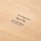 旅行ブライダルシャワー名恋しく思の追加日付Mrs. sim アクリル招待状 (レイダウン)