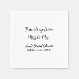 旅行ブライダルシャワー名恋しく思の追加日付Mrs. sim スタンダードカクテルナプキン