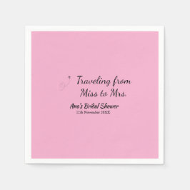 旅行ブライダルシャワー名恋しく思の追加日付Mrs. sim スタンダードカクテルナプキン