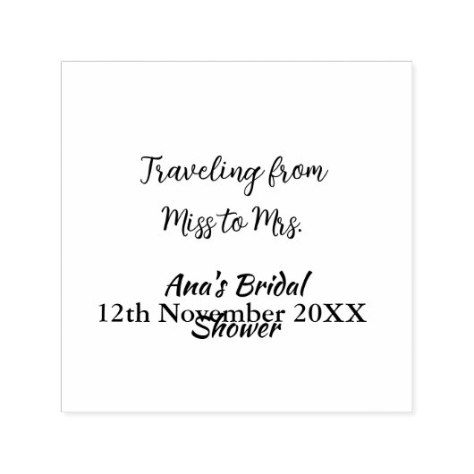 旅行ブライダルシャワー名恋しく思の追加日付Mrs. sim セルフインキングスタンプ (デザイン)