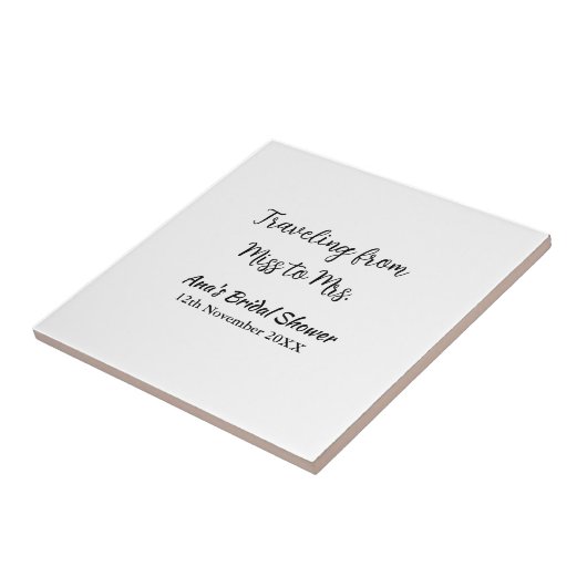 旅行ブライダルシャワー名恋しく思の追加日付Mrs. sim タイル (側面)