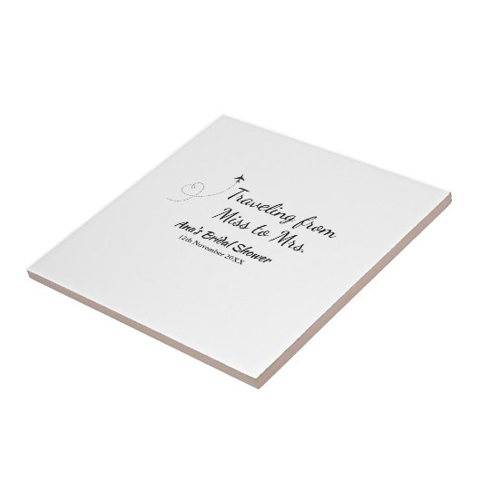 旅行ブライダルシャワー名恋しく思の追加日付Mrs. sim タイル (側面)