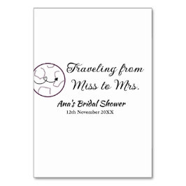 旅行ブライダルシャワー名恋しく思の追加日付Mrs. sim テーブルナンバー