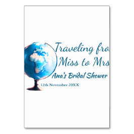 旅行ブライダルシャワー名恋しく思の追加日付Mrs. sim テーブルナンバー