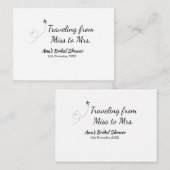 旅行ブライダルシャワー名恋しく思の追加日付Mrs. sim ノートカード (正面/裏面)