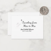 旅行ブライダルシャワー名恋しく思の追加日付Mrs. sim ノートカード (正面/裏面インサイチュ)