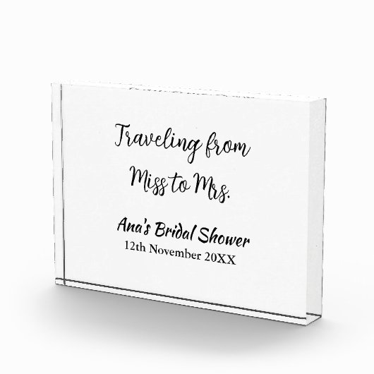 旅行ブライダルシャワー名恋しく思の追加日付Mrs. sim フォトブロック (右)