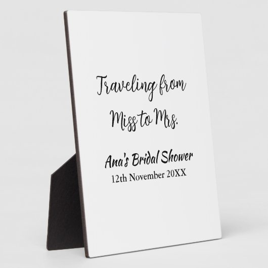 旅行ブライダルシャワー名恋しく思の追加日付Mrs. sim フォトプラーク (側面)